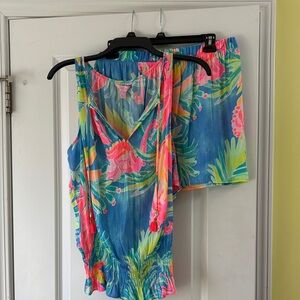 Lilly Pulitzer Blue and Pink Tropical Set